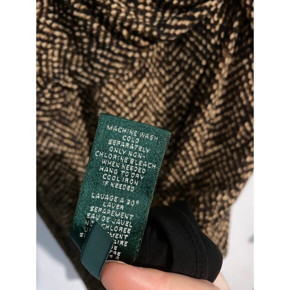 Lauren Ralph Lauren faux wrap dress women’s 6 brown snake print stretch career - Picture 6 of 6